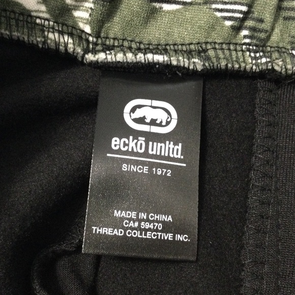 Ecko Unlimited Black w/ Green Camo Sweatpants Size XL EO31G577 - Picture 8 of 9